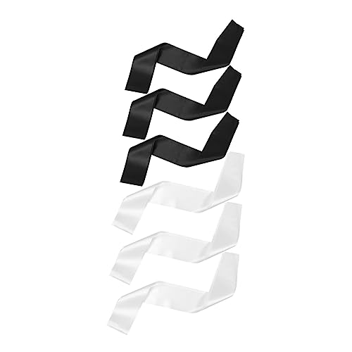 Gadpiparty 6 Stück Teiliges Leere Schärpen Diy Satin Schärpen für Abschlussfeier Junggesellenabschied und Partys Hochwertigem Stoff Schwarz und Weiß Individuell Gestaltbar von Gadpiparty