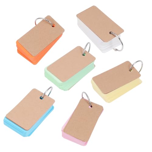 Gadpiparty 6 Stück Teiliges Ringbuch Notizblöcke mit Losem Wiederbefüllbar Blanko Lernkarten Farbige Portable Memory Paper Binder Notepad für Schule und Studium von Gadpiparty