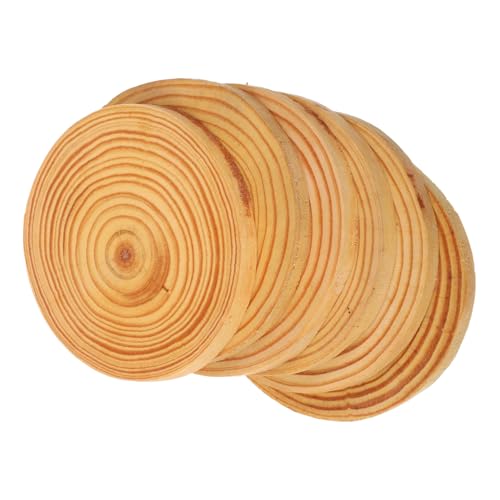 Gadpiparty 6 Stück Teiliges Rustikale Holzscheiben Naturbelassene Runde Holzstücke als Kreative Untersetzer für Diy Malprojekte Tischschutz und Wohnkultur von Gadpiparty