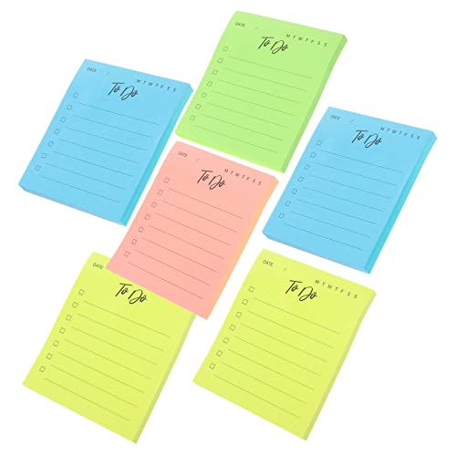 Gadpiparty 6 Stück Teiliges Selbstklebende Notizblöcke Farbige Haftnotizen für Schule Büro und Zuhause Einfache Verwendung für Erinnerungen und To Do Listen Design und von Gadpiparty