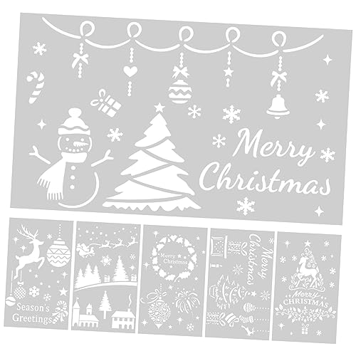 Gadpiparty 6 Stück Teiliges Set Weihnachts Malschablonen Wiederverwendbare Pet Schablonen für DIY Kunstprojekte Geeignet für Wände Möbel Stoffe und Mehr von Gadpiparty