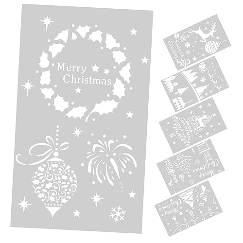 Gadpiparty 6 Stück Teiliges Weihnachtsmalvorlagen Set Wiederverwendbare Schablonen für Wandgestaltung Kreative DIY Muster für Festliche Dekorationen und Persönliche Kunstprojekte von Gadpiparty