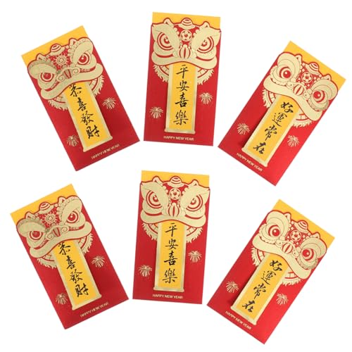 Gadpiparty 6 Stück Umschlagbeutel roter Umschlag Geldhalter für Bargeld Geldhalter für Hochzeitskarten chinesische Neujahrsdekorationen rote umschläge chinesisch Papier von Gadpiparty