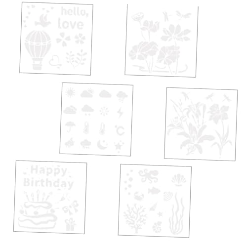 Gadpiparty 6 Stück Wiederverwendbare Kinderschablonen Kreative Malvorlagen für Diy Projekte für Kreativität und Vorstellungskraft von Gadpiparty