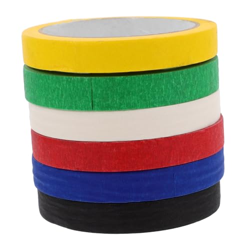 Gadpiparty 6 Stück farbiges Washi-Tape farbiges klebeband Farbenfrohes Klebeband DIY Klebeband Dekoratives Tape Halloween-Washi-Tape Aquarellband für Papier Kinderband Erweitertes Krepppapier von Gadpiparty