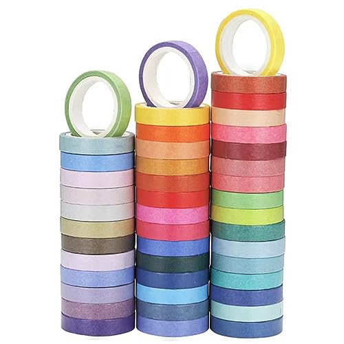 Gadpiparty 60 Rollen Washi Tape Set Bunte Masking Tapes für Scrapbooking Handarbeiten und DIY Projekte Vielseitige Klebebänder für Notizbücher und Dekoration von Gadpiparty