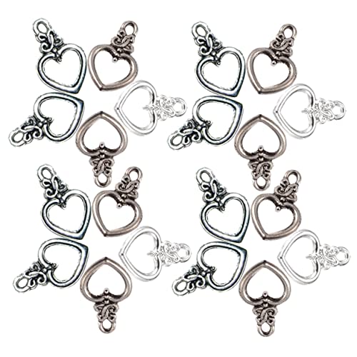 Gadpiparty 60 Sätze Herz- -taste Verschlüsse Schlüssel Schließungen Halskette Schmuck Knebelverschluss Armband, Das Knebelschnallen Verbindet Armbandverbinder Legierung von Gadpiparty