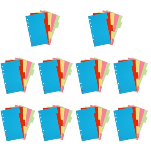 Gadpiparty 60 Sätze Trennblätter Set Teilig für Ringordner Bunte Papier Einsätze für Notizbücher Schule und Bürobedarf pro Set Stabile Zufällige Farbe von Gadpiparty