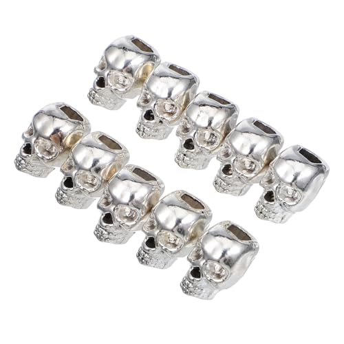 Gadpiparty 60 Stck. Teiliges Silbernes Totenkopf Spacer Perlen Lochgröße Langlebige Legierung für DIY Halsketten Armbänder und Ohrringe Kreative Schmuckgestaltung von Gadpiparty