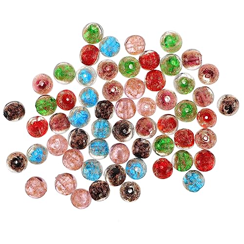 Gadpiparty 60 Stück Leuchtende Glasperlen für Schmuckherstellung Runde Bastelperlen Verschiedenen Farben für DIY Armbänder und Handarbeiten von Gadpiparty