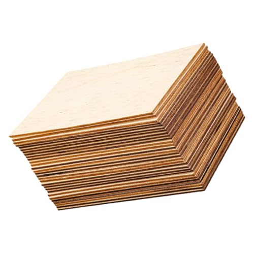 Gadpiparty 60 Stück Rechteckige Holzspäne Dekorative Holzplatten Holzdekoration Wohnkultur Holz Natürliche Holzstücke unfertige Holzquadrate, Rechtecke holzförmige Scheibe Buchsbaum von Gadpiparty
