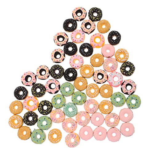 Gadpiparty 60 Stück Teiliges Mini Resin Donuts Langlebige DIY Handyhüllen Anhänger Bunte Flache Charms für Kreative Bastelprojekte Realistische Donut Formen Vielseitige Mikro von Gadpiparty