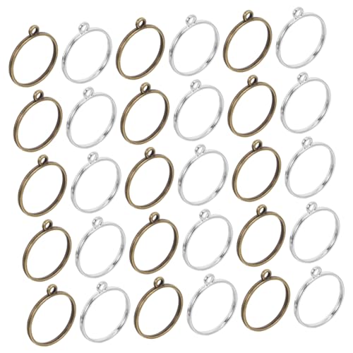 Gadpiparty 60 Stück Teiliges Runde Offene Lünette Anhänger aus Legierung Stabile Rahmen für Resin Schmuckherstellung Vielseitig Einsetzbar für Halsketten Ohrringe Armbänder DIY Schmuckzubehör von Gadpiparty