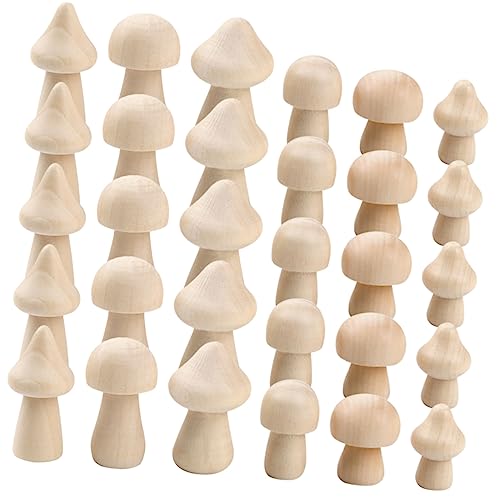 Gadpiparty 60 Stück Unlackierte Holzpilze zum Basteln DIY Holzpilze für Kreative und Erwachsene Sicher und Leicht für Bastelprojekte von Gadpiparty