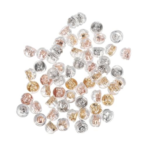 Gadpiparty 60 Stück Weiche Klare Ohrstecker Verschlüsse in Gold Roségold und Weißgold für Sichere Ohrsteckerbefestigung Komfortabel und Einfach Anzubringen von Gadpiparty