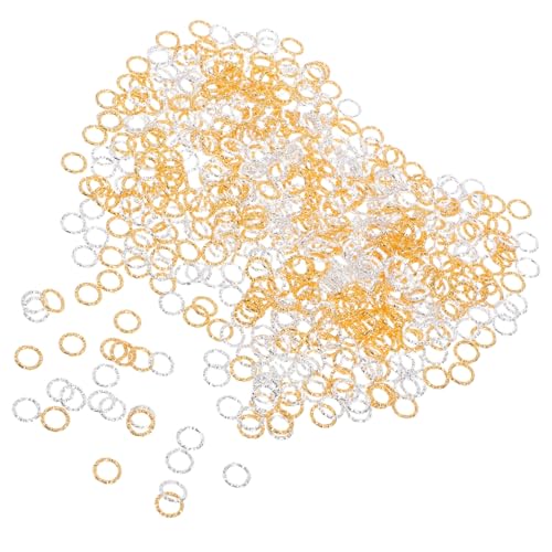 Gadpiparty 600 Stück Gedrehte Offene Sprungringe Silber und Gold Facettierte Metallverbinder Vielseitig Einsetzbar für DIY Schmuckherstellung Ohrringe Halsketten Bastelbedarf von Gadpiparty