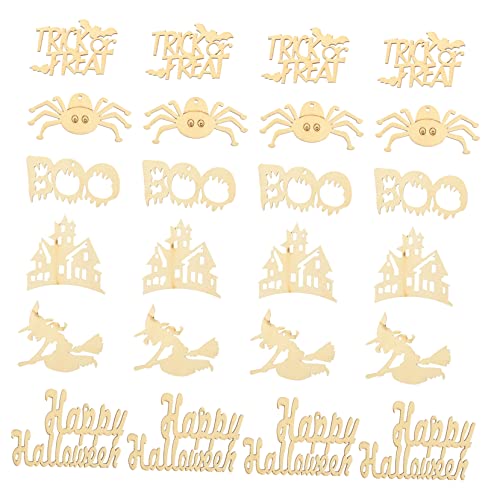 Gadpiparty 600 Stück Halloween Holzscheiben Blanko Graffiti Holzplatten Diy Bastelbedarf für Halloween Dekorationen Kinderhandwerk Unbeschichtete Holzstücke für Kreative Projekte von Gadpiparty