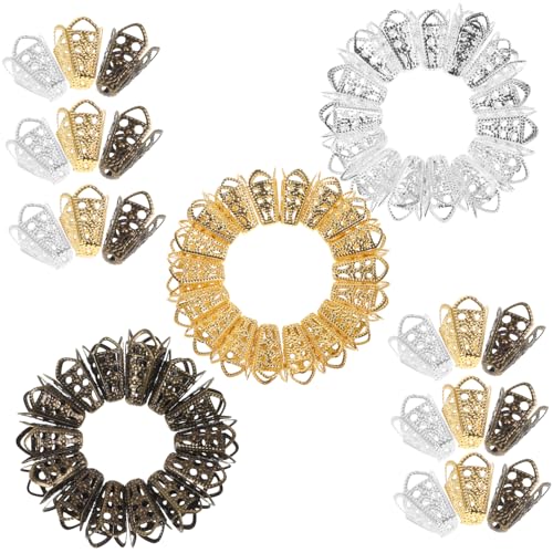 Gadpiparty 60Stücke Perlenkappen für DIY Schmuckherstellung Hohle Blumenformen Langlebig und Perfektes Zubehör für Armbänder Halsketten und Ohrringe von Gadpiparty