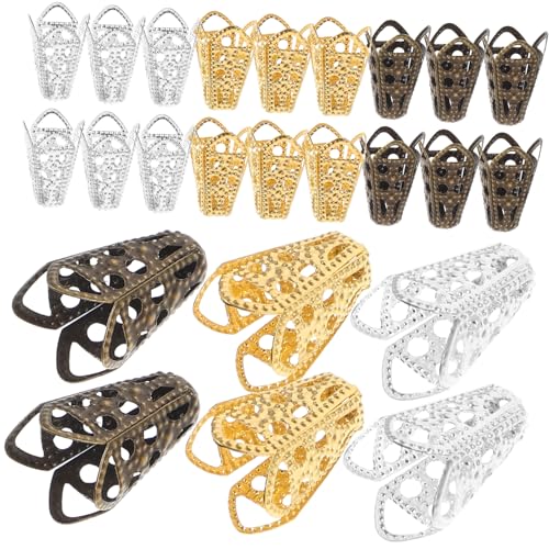 Gadpiparty 60Stücke Perlenkappen für Schmuckherstellung DIY Zubehör für Armbänder Ohrringe und Halsketten Hohlperlenkappen für Bastelprojekte von Gadpiparty