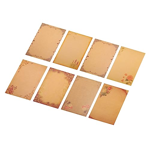 Gadpiparty 64 Stück Vintage-Briefpapier aus Kraftpapier Schreibwaren Muster dekorativ Pergamentpapier liniertes Schreibpapier Notizpapier Briefpapier Stationäres Papier Antiquität Büropapier von Gadpiparty