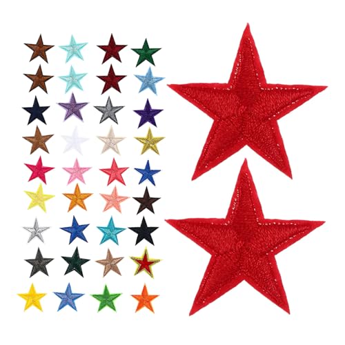 Gadpiparty 68 Stück Stern Aufbügler Stern Polyester Aufnäher Kleidungsaufnäher Dekoration Aufbügler Sterne Gestickte Applikationen Aufnäher Zum Aufbügeln von Gadpiparty