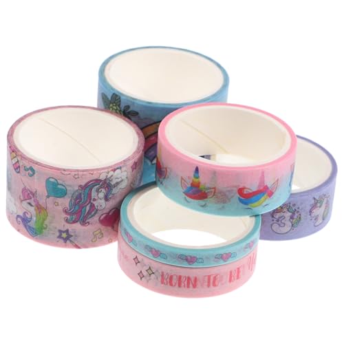 Gadpiparty 6Rollen DIY Papierklebebänder Dekoratives Klebeband für Scrapbooking und Bastelprojekte Einfach Abreißbar für Ideen von Gadpiparty