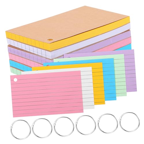 Gadpiparty 6Stücke Linierte Karteikarten mit Ring Farbige Notizkarten für Schule und Büro Doppelseitige Lernkarten Praktisch und Vielseitig Farben Gadpiparty 6Stücke Linierte Karteikarten mit Ring Farbige Notizkarten für Schule und Büro Doppelseitige Lernkarten Praktisch und Vielseitig Farben von Gadpiparty