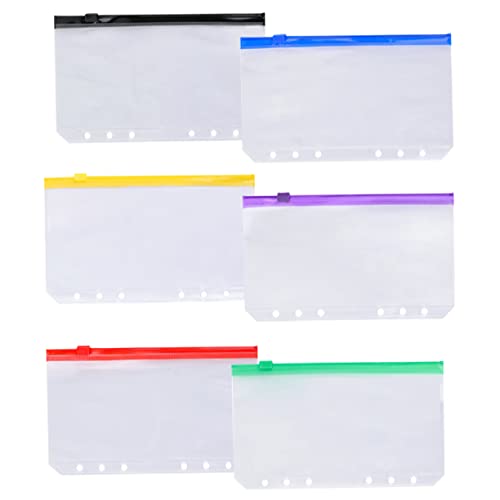 Gadpiparty 6Stücke PVC Reißverschlussbeutel Verschiedenen Farben Organisatoren für Dokumente Stifte und Zubehör Transparent und Praktisch für Schule und Büro von Gadpiparty