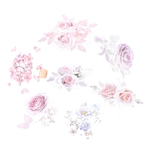 Gadpiparty 7 Blätter Teiliges Bügelbilder Blumen motive aus Langlebigem Pet für Kleidung und Textilien Waschbeständige Transferaufkleber Geeignet für Jeans Taschen und DIY deko von Gadpiparty