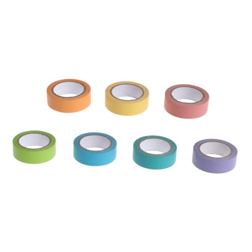 Gadpiparty 7 Rollen Buntes Washi Tape DIY Masking Tape mit Regenbogenfarben Dekoratives Klebeband für Scrapbooking Geschenkverpackung Planer Bastelarbeiten von Gadpiparty
