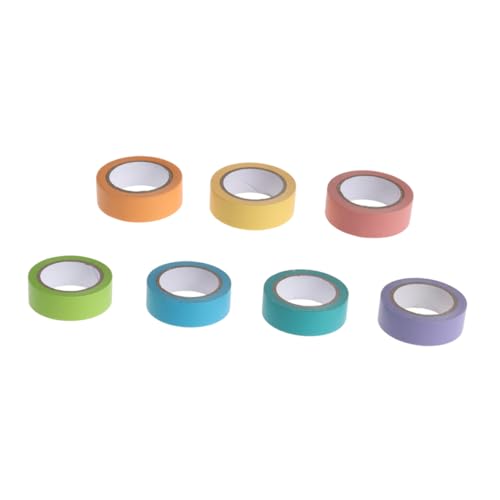 Gadpiparty 7 Rollen Washi Tape Buntes Klebeband DIY Masking Tape Regenbogen Farben für Scrapbooking Planer Geschenke Kreative Dekoration von Gadpiparty