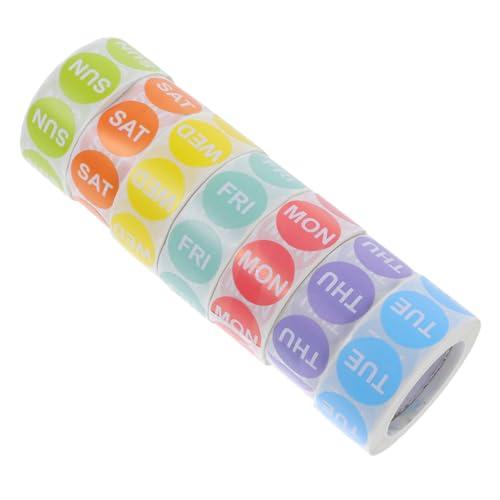 Gadpiparty 7 Rollen Wochentags Aufkleber Farbig Selbstklebend mit Sicherem Kupfermaterial Lesbar Ablösbar Tage Montag bis für Lebensmittel Büro und Organisation Gadpiparty 7 Rollen Wochentags Aufkleber Farbig Selbstklebend mit Sicherem Kupfermaterial Lesbar Ablösbar Tage Montag bis für Lebensmittel Büro und Organisation von Gadpiparty