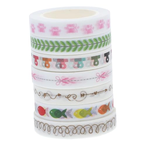 Gadpiparty 7 Stück Farbiges Band Dünn Journaling Dekorativ Aufkleber Ästhetisch Party Klebrig Washi-tape- Diy Washi Tape Klebeband Aufkleber Für Geschenkverpackungen Flüsterpapier von Gadpiparty