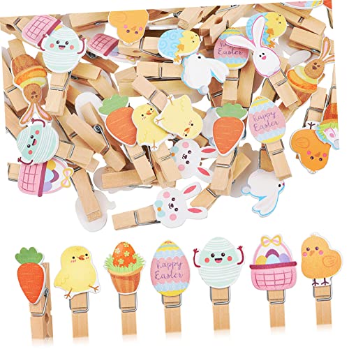 Gadpiparty 70 Stück Mini Holzklammern Vielseitige Cartoon Wäscheklammern für Fotos Bastelprojekte und Dekoration Robuste Clips für Kreative DIY und Party Dekorationen von Gadpiparty
