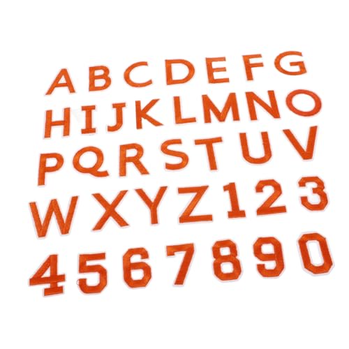Gadpiparty 72 Stück Teiliges Bügelflicken mit Buchstaben und Zahlen Bestickte Patches A Z für Kleidung Hüte Jeans und DIY Zubehör Orange Einfach Anzubringen und Langlebig von Gadpiparty