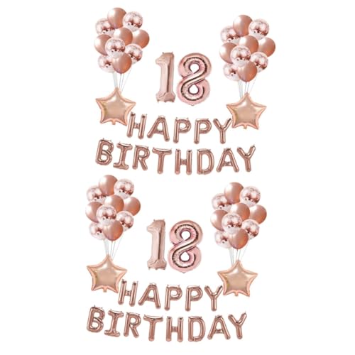 Gadpiparty 74 18 Buchstabenballons roségoldener Ballon buchstaben ballons dekorative Luftballons Geburtstagsparty-Zubehör Emulsion schmücken zum Geburtstag einstellen von Gadpiparty