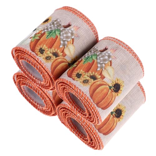 Gadpiparty 8 Rollen Herbst Geschenkband mit Drahtkante DIY Bastelband für Thanksgiving Dekoration Kürbis Chrysanthemen-motiv für Geschenkverpackungen und Herbstdekoration Gadpiparty 8 Rollen Herbst Geschenkband mit Drahtkante DIY Bastelband für Thanksgiving Dekoration Kürbis Chrysanthemen-motiv für Geschenkverpackungen und Herbstdekoration von Gadpiparty