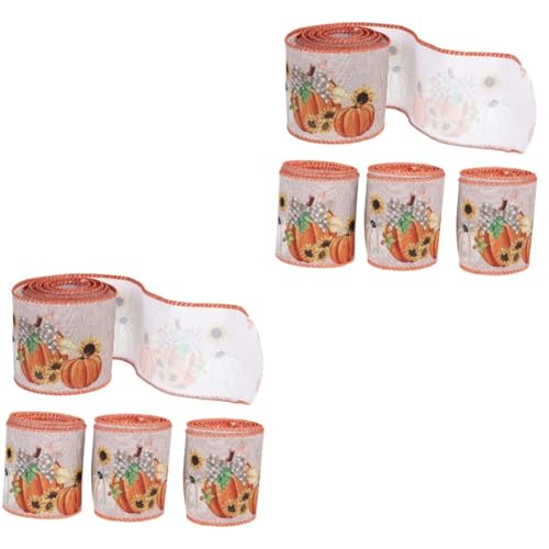 Gadpiparty 8 Rollen Teiliges Thanksgiving Deko-band Herbst Ernte Geschenkband Strapazierfähig Vielseitig für DIY Geschenkverpackung und Bastelarbeiten von Gadpiparty