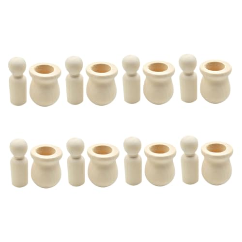Gadpiparty 8 Satz Teiliges DIY Holzpuppen Bastelset aus Naturbelassenem Holz mit Sockel Unbemalte Holzfiguren für Bemalen und Kreativen Gestalten von Jungen und Mädchen Gadpiparty 8 Satz Teiliges DIY Holzpuppen Bastelset aus Naturbelassenem Holz mit Sockel Unbemalte Holzfiguren für Bemalen und Kreativen Gestalten von Jungen und Mädchen von Gadpiparty