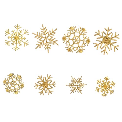 Gadpiparty 8 Stück Gestickter Kleidung Patch Schneeflockenapplikation Gold Flicken aufnähen Weihnachtsschneeflockenflecken für Weihnachtspatch Schneeflocken-Applikationen Stickgarn Golden Gadpiparty 8 Stück Gestickter Kleidung Patch Schneeflockenapplikation Gold Flicken aufnähen Weihnachtsschneeflockenflecken für Weihnachtspatch Schneeflocken-Applikationen Stickgarn Golden von Gadpiparty