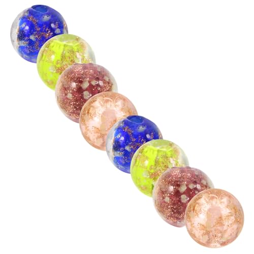 Gadpiparty 8 Stück Nachtleuchtende Glasperlen für Diy Schmuckherstellung Bunte Bastelperlen für Armbänder und Ohrringe Rot Grün Fruchtgrün Schwarz Lila von Gadpiparty