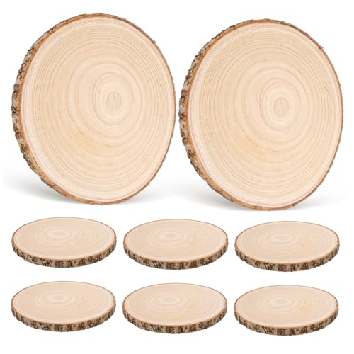 Gadpiparty 8 Stück Paulownia-Scheiben Wohnkultur rustikal Dekoration leere Ausschnitte unlackierte Scheiben bastelholz holzkreise naturholzscheiben Holzhandwerk Holzplatten für Mittelstücke von Gadpiparty
