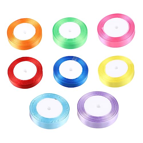 Gadpiparty 8 Stück Satinbänder Mischfarben Dekorative Geschenkband für DIY Projekte das Verpacken von Geschenken und Bastelarbeiten von Gadpiparty