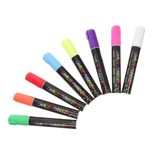 Gadpiparty 8 Stück Teiliges Liquid Chalk Marker mit Dicken Wischbaren Spitzen Wasserbasierte Abwischbare Kreidemarker für Tafeln Glas Metall Flüssige Kreidestifte in Leuchtenden Farben für von Gadpiparty