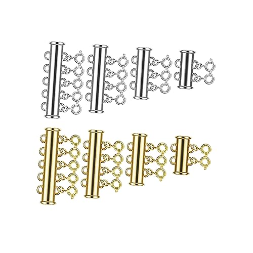 Gadpiparty 8 Stück Teiliges Magnetische Verschlüsse für Schmuck DIY Hochwertige Armband und Halskettenverschlüsse Silber und Gold für Kreative Schmuckgestaltungen und Bastelprojekte von Gadpiparty