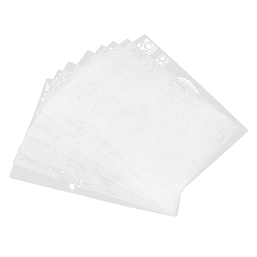 Gadpiparty 8 Stück Teiliges Retro Blumen Malerei Schablonen Wiederverwendbare Pet Vorlagen für Wandgestaltung DIY und Stoffmalerei für Scrapbooking und Partys von Gadpiparty
