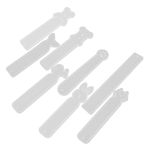 Gadpiparty 8 Stück Teiliges Silikon Lesezeichenform Diy Epoxidharz Gießform für Kreative Handarbeiten Fischschwanz Katze Bär Goldfisch und Mehr von Gadpiparty