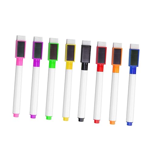 Gadpiparty 8 Stück Teiliges Whiteboard Marker mit Magnet und Radierer Tafelstifte für Schule und Büro Schwarz Grün Rot Orange von Gadpiparty