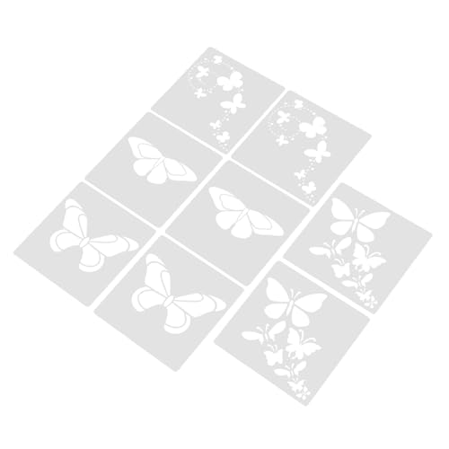 Gadpiparty 8 Stück Teiliges Wiederverwendbare Schmetterlings Malschablonen für Diy Malwerkzeuge für Scrapbooking und Kreative Projekte Langlebig und Leicht zu Reinigen von Gadpiparty