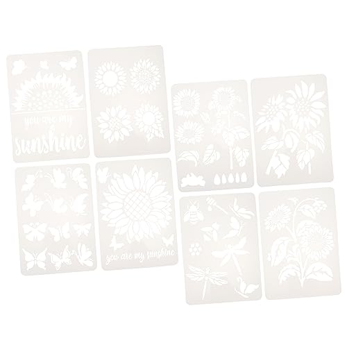 Gadpiparty 8 Stück Teiliges Wiederverwendbarer Sonnenblumen Malvorlagen für Schablonen zum Zeichnen für DIY Projekte Heimdekoration und Bastelarbeiten von Gadpiparty